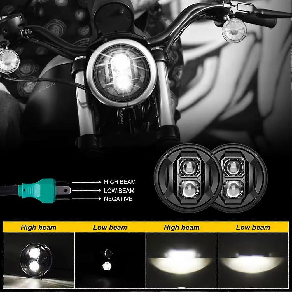 Phare De Moto Led 7 Pouces Avec Feux De Jour Pour Harley Davidson, Yamaha, Bmw, Lada, Jeep Jk, Chevy Et Ford