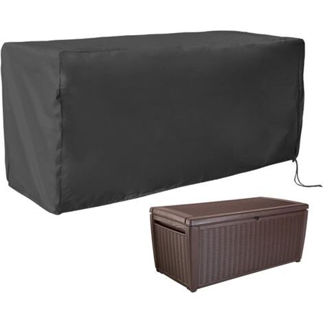 Schutzhülle Für Gartentruhen, 158 X 76 X 71 Cm (schwarz), Wasserdicht Und Robust, Für Aufbewahrungsbank Im Freien