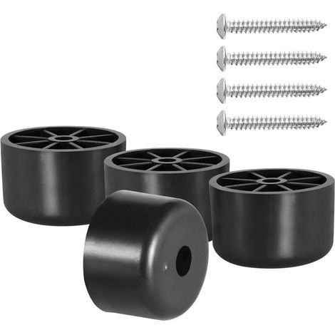 Schwarze Kunststoff-möbelfüße 4 Stück – 2,5 Cm Hoch, Einschraubbar (rund/konisch) – Sofa-/tisch-ersatz – Stabil Und Rutschfest – Heimwerker Und Hausbesitzer
