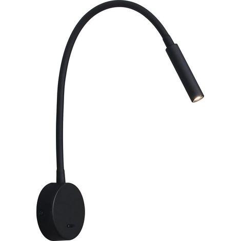 Schwarze Leseleuchte, Flexible Schwanenhals-led-lampe, 3 W, 3000 K, Wandmontage-leseleuchte, 240 V, Mit Schalter Für Schlafzimmer, Innenräume, Wohnzimmer