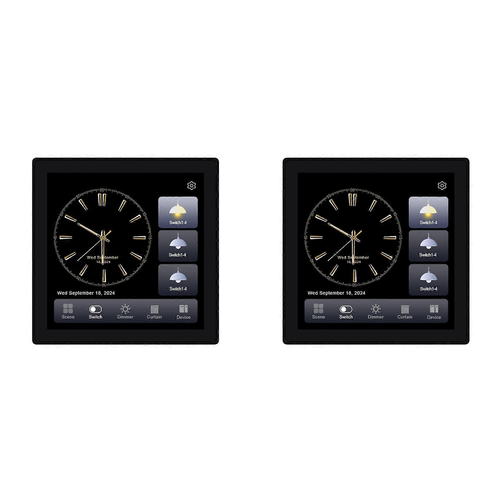 2 Interrupteurs À Écran Tactile Tuya T3e Pro Smart Control Panel Switch Zigbee Smart Wall Push Switch Black