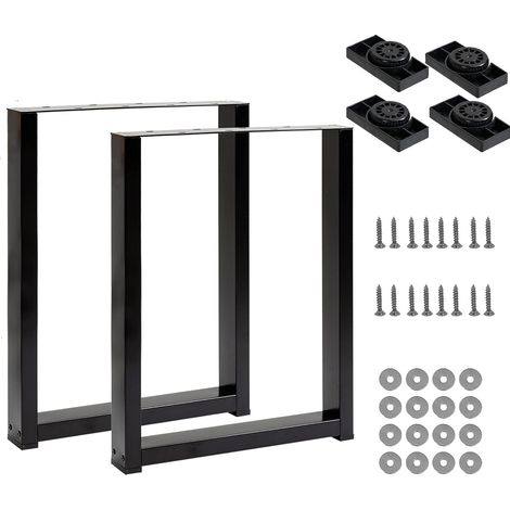 Set Mit 2 Tischbeinen Aus Metall Für Bank, Industrietisch, Tischgleiter, Tischbeine Für Bank, Esstische, Schwarz, 40 X 43 Cm