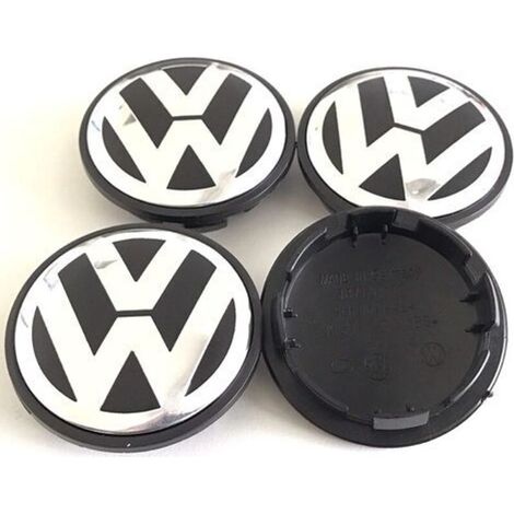 Set Mit 4 Radkappen Für Volkswagen. Radkappen 65 Mm, Schwarz/chrom. Ersatz Für Die Modelle Golf, Polo, Beetle Jormfte – 3b7601171