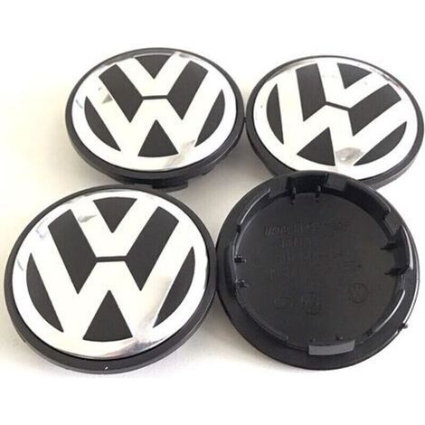 Set Mit 4 Radkappen Für Volkswagen – 65 Mm Schwarze/chrome Radkappen – Ersatz Für Golf-modelle. Polo. Käfer – Jormftte – 3b7601171