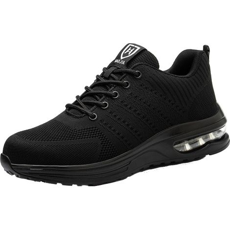 Sicherheitsschuhe, Geeignet Für Damen Und Herren, Stahlkappenstiefel, Arbeitsschuhe, Sportlicher Stil, Atmungsaktiv, Größe 43 (schwarz)
