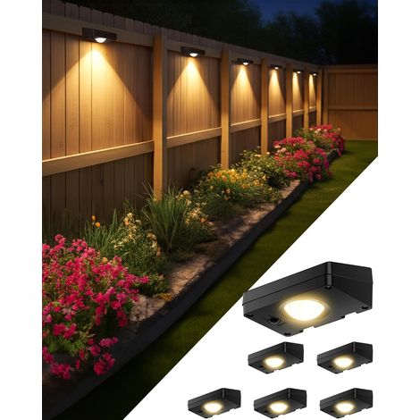 Solar-wandleuchte Für Den Außenbereich, 6 Stück – Solarlampe, Wandspot Für Den Außenbereich, 3 Farbtemperaturen, Ip65 Wasserdicht, Optische Linsen – Außenbeleuchtung Für Garten, Einfahrt, Wand