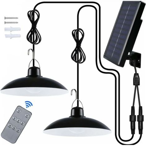 Solarleuchte Für Den Außenbereich, Doppelkopf, Ip65, Wasserdichter Solar-kronleuchter Mit Fernbedienung Für Garten/pergola/balkon/terrasse