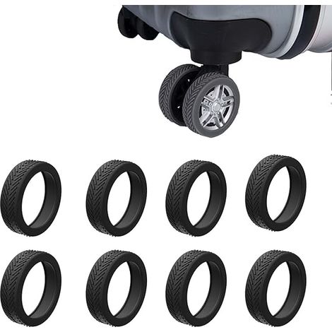 Sollbry 8 Stück Gummi-schutzhüllen Für Kofferräder, Geräuschlos, Rollende Trolley-hülle, Silikon-ersatzschutzhülle, Universal-radabdeckung (5.25.21).