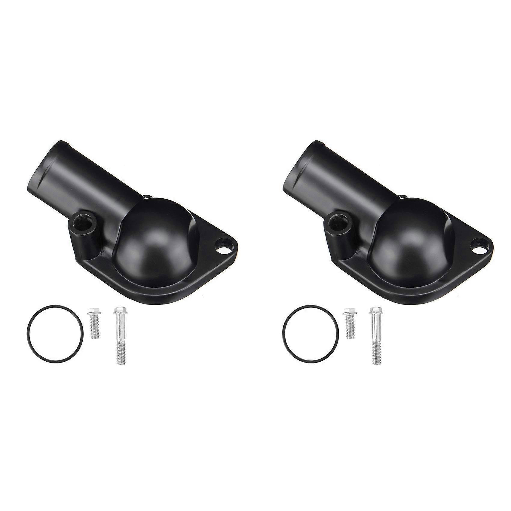 2x Boîtier De Thermostat De Col De Remplissage D'Eau Sbc Bbc 15° Pour Chevy 350 454 Small Big Block Noir