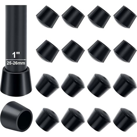 Stuhlkappen, 16 Stück, 25–26 Mm Gummi-stuhlbeinkappen, Stuhl-gummikappen, 25 Mm Innendurchmesser, Zum Schutz Der Tischbeine, Verhindert Kratzer Auf Dem Boden, Schwarz