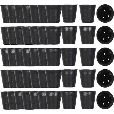Swyeoot – Set Mit 500 8 Cm Großen Pflanztöpfen Aus Kunststoff – Mit Drainagelöchern – Für Setzlinge Von Sukkulenten Und Kakteen – 8 Cm X 8 Cm