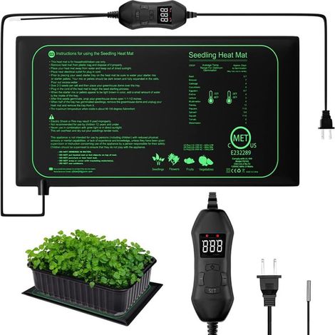Sämlings-heizmatte, 7 W Warmes Hydrokultur-heizkissen Mit Intelligenter Thermostatsteuerung, Ipx4 Wasserdicht, Pflanzen-heizmatte Für Die Keimung, 25 Cm X 52,5 Cm