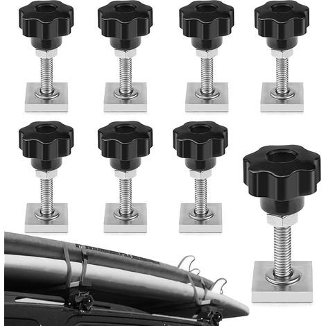 T-schienen-adapter M6 X 35 Mm, 8 Verschiebbare T-schrauben Mit M6-sternmuttern Und Unterlegscheibe, T-schiene Mit Muttern Für Fahrradadapter, Dachträger