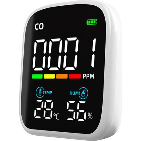 Tonysa Gasdetektor, Co-detektor, Raumluftqualitätsmonitor, Co-sensor Mit Alarm, Kohlenmonoxid Und Luftfeuchtigkeit