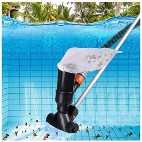 Tragbarer Poolsauger Für Oberirdische Pools, Spa-brunnen, Whirlpool, Schwarz, Unterwasserstaubsauger Mit Blatt-saugkopf Und 5-teiligem Griff, Schwarz