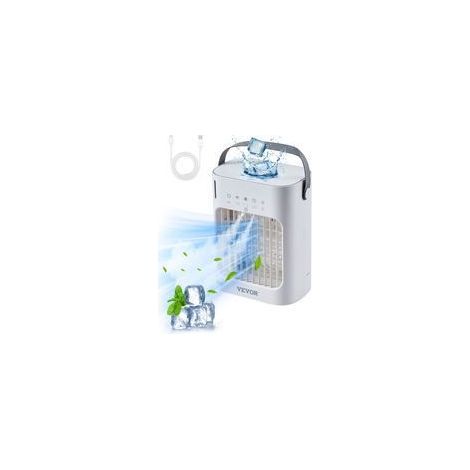 Tragbarer Ventilator, Integriertes Design Mit Vier Funktionen, Verdunstungsluftbefeuchter, 700-ml-wassertank, Dreistufiger Intelligenter Desktop-miniaturventilator, Buntes Licht