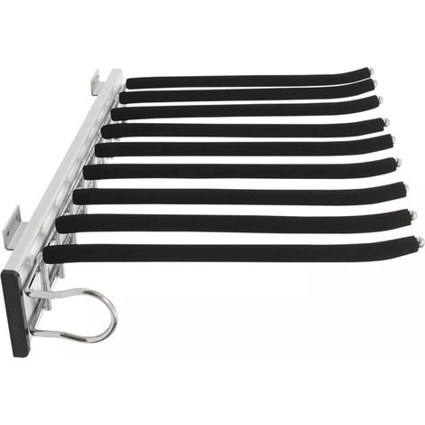 Trimec – Erweiterbarer Hosenbügel Für Den Kleiderschrank 46 X 32,6 Cm – Edelstahl Und Abs – Platz Für Bis Zu 9 Hosen Oder Schals