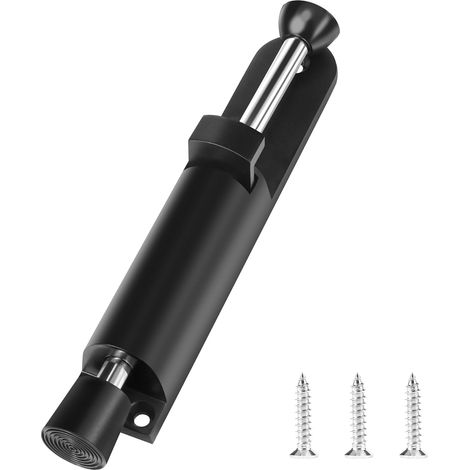 Türstopper Mit Fußsteuerung, Türstopper, Boden, Zinklegierung, Türstopperfeder Mit Schrauben, Türstopperhalter, Geeignet Für Drinnen Und Draußen (schwarz)