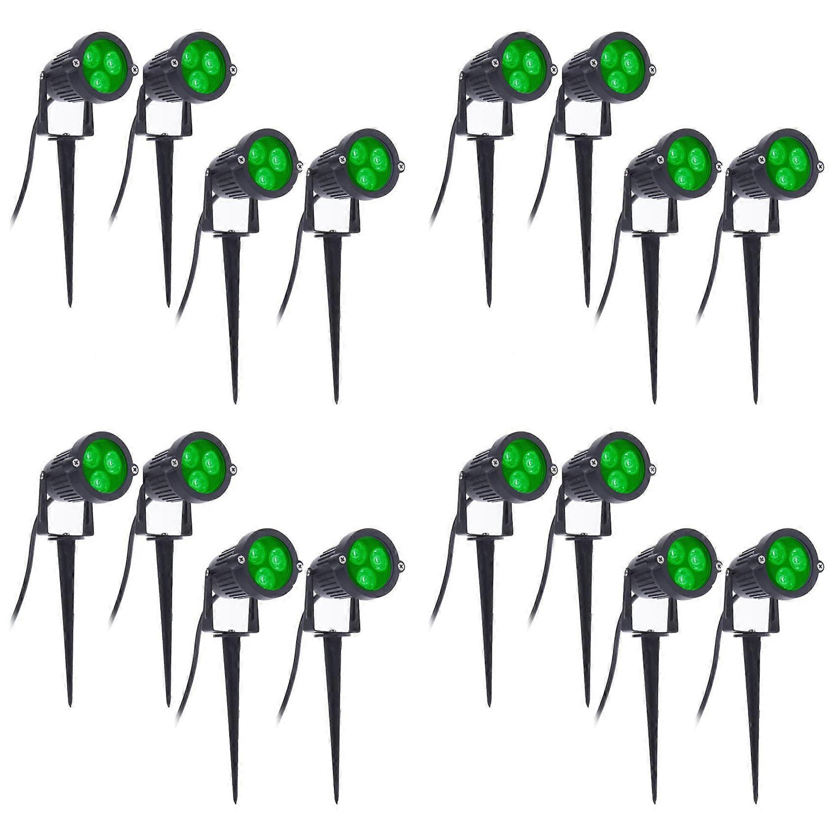 Lot De 16 Spots Led De Jardin 3w 220v Avec Piquet, Étanches Ip65, Pour Une Décoration Paysagère Verte.