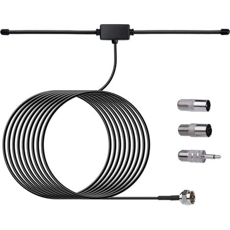 Ukw-radioantenne, 75-ohm-dipolantenne Mit F-typ-anschluss, 3 M Langes Verlängerungskabel Für Stereo-receiver-musiksystem