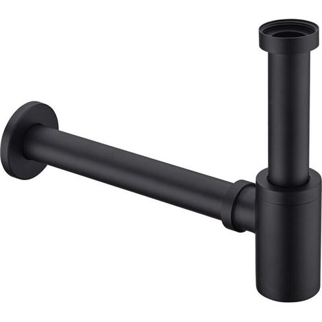 Universeller Schwarzer Siphon Für Waschbecken, Siphon Aus Edelstahl, 1 1/4 X 32 Mm, Für Badezimmer, Siphon, Waschbecken, Metallrohr, Siphonrohr, Siphonrohr, Siphon, Verstellbares Waschbecken, Geruchsh