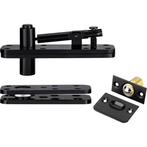 Verdecktes Drehscharnier, Belastung 250 Kg, Robuste Bücherregal-hardware, Tür-wandmontage-set, 360°-drehung, Unsichtbare Scharniere (schwarz)