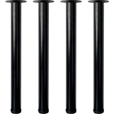 Verstellbare Tischbeine 50 Cm, Set Mit 4 Möbelbeinen Aus Schwarzem Metall, Ø 50 Mm, Stahlstütze Für Couchtisch
