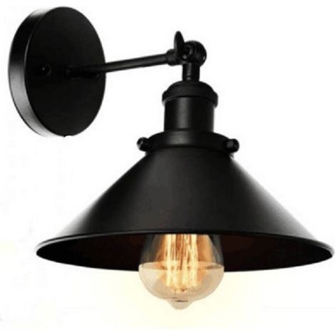 Vintage-industrie-wandleuchte, Lampenschirm, Doppelte Schwarze Wandleuchte, Retro-wandleuchte, Metall, E27, Perfekt Für Küche, Restaurant, Loft, Kaffeebar (glühbirne Nicht Im Lieferumfang Enthalten),