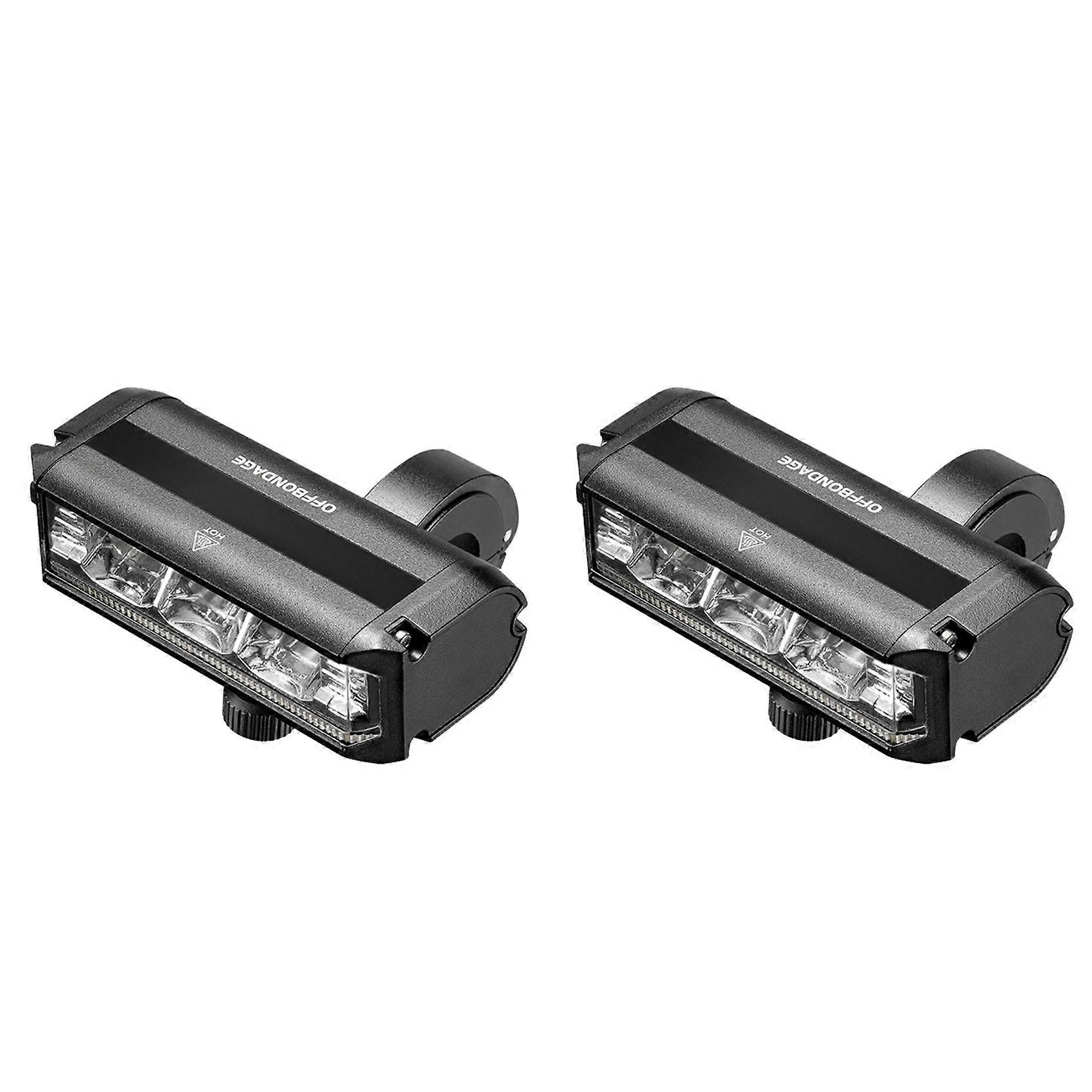 2x Offbondage Led-fahrradlicht, Usb-wiederaufladbar, Aluminiumlegierung, Wasserdichte Fahrradlaterne