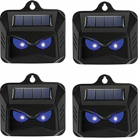 Vtizikl Solar-abwehrmittel Gegen Wildtiere Wie Waschbären, Hirsche, Füchse, Wildschweine Usw. – 4 Wirksame Abwehrmittel Mit Blauem Led-licht