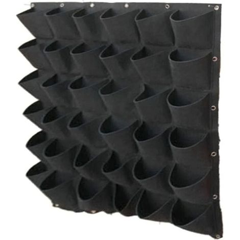 Wand-pflanztasche, 36 Taschen, Vertikale Pflanztasche, Pflanzgefäß Zum Aufhängen, Für Den Außenbereich, Weiche Wand, Garten, Aus Widerstandsfähigem Und Umweltfreundlichem Filz, Schwarz