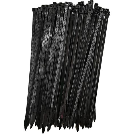 Wiederverwendbarer Kunststoff-kabelbinder, 250 Mm X 7,6 Mm, Wiederverwendbare Kabelbinder, Rilsan-nylon-kabelbinder, Kabelbinder 250 Mm, Schwarz, Packung Mit 100 Stück