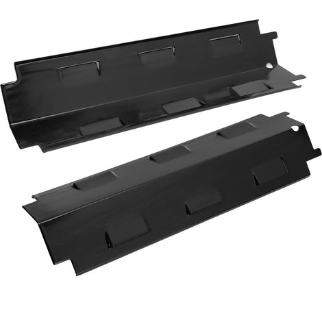 Wärmediffusoren, 2er-set Gasgrill-wärmeplatten, Universelle Grill-wärmeplatten-ersatzteile, Für Porzellanstahl Für Schwarzen Hitzeschild (371 X 108 Mm)