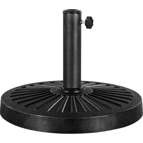 Yaheetech Runder Sonnenschirmständer, 14 Kg, Sonnenschirmständer Aus Harz Und Metall, Ø 46 X 34 Cm, Outdoor-zubehör Für Terrasse, Schwimmbad, Terrasse, Garten, Restaurant, Schwarz