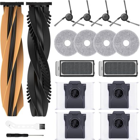 Zubehörset Für Dreame L40s Pro Ultra/x50 Ultra Complete/l50 Pro Ultra, 4 Staubbeutel, 4 Mopps, 2 Hauptbürsten, 4 Seitenbürsten, 2 Filter, Roboterersatzteile