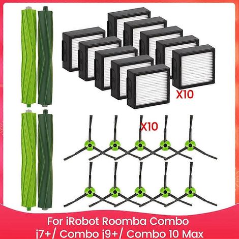 Zubehörset Für Irobot Roomba Combo J7+/ Combo J9+/ Combo 10 Max Roboterstaubsauger: Hauptseitenbürsten, Hepa-filter