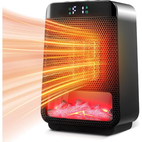 Zusatzheizung, Elektrischer Heizlüfter, Badezimmer-ventilator, Heizkörper, Echter Kamin, 1–8 Stunden Timer, Eco-modus, 1500 W, Schnelle Ptc-keramikheizung In Absoluter Sicherheit