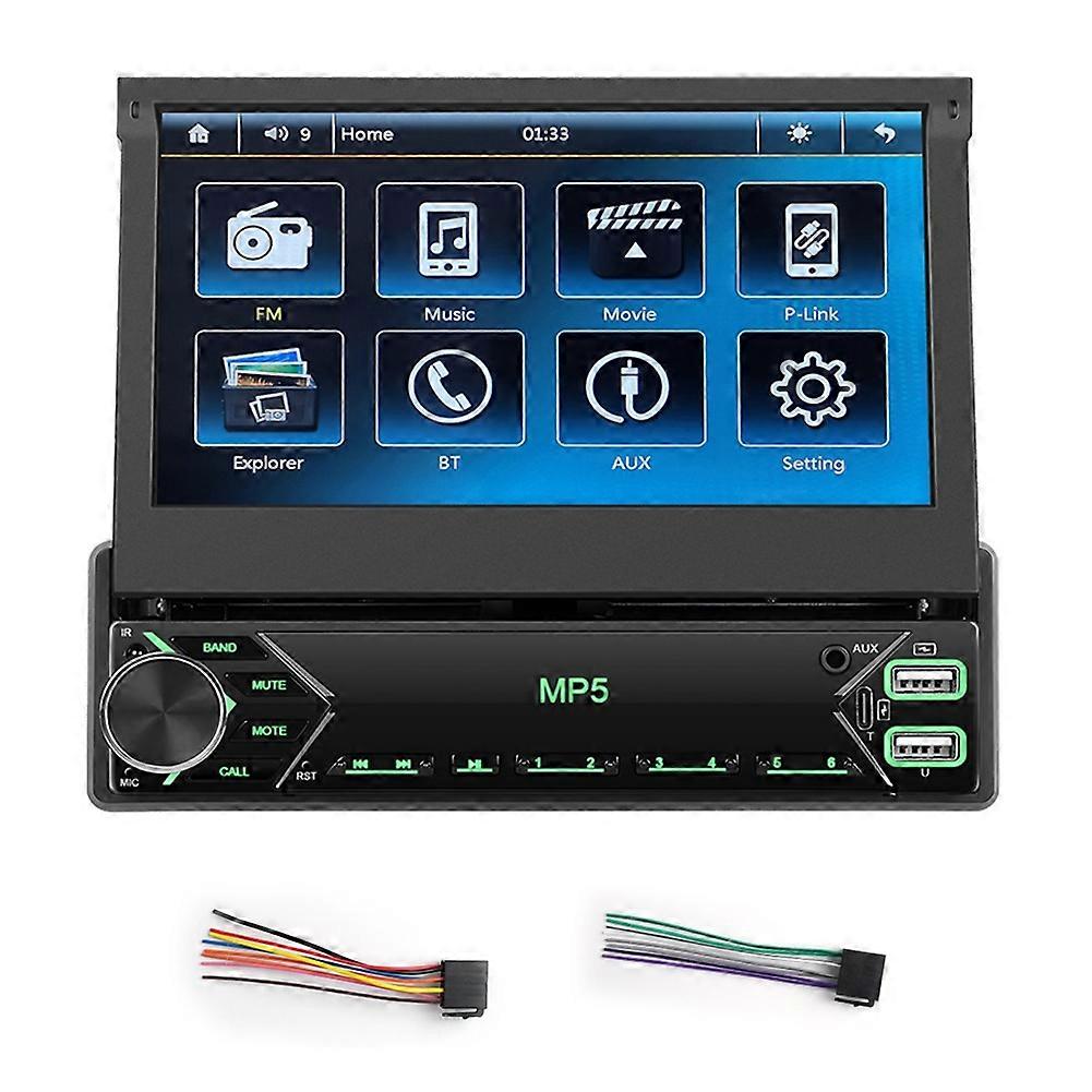 Autoradio 1 Din Avec Écran Tactile 7 Pouces Rabattable, Bluetooth, Radio Fm, Mirror Link Et Ports Usb/aux.