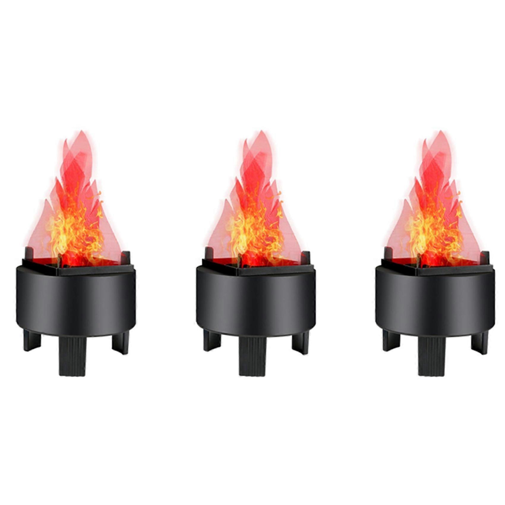 3x Led-feuerflammen-effektlicht, Künstliche Elektrische Flackerlampe, Lagerfeuerlampe, Partydekoration, Us-stecker