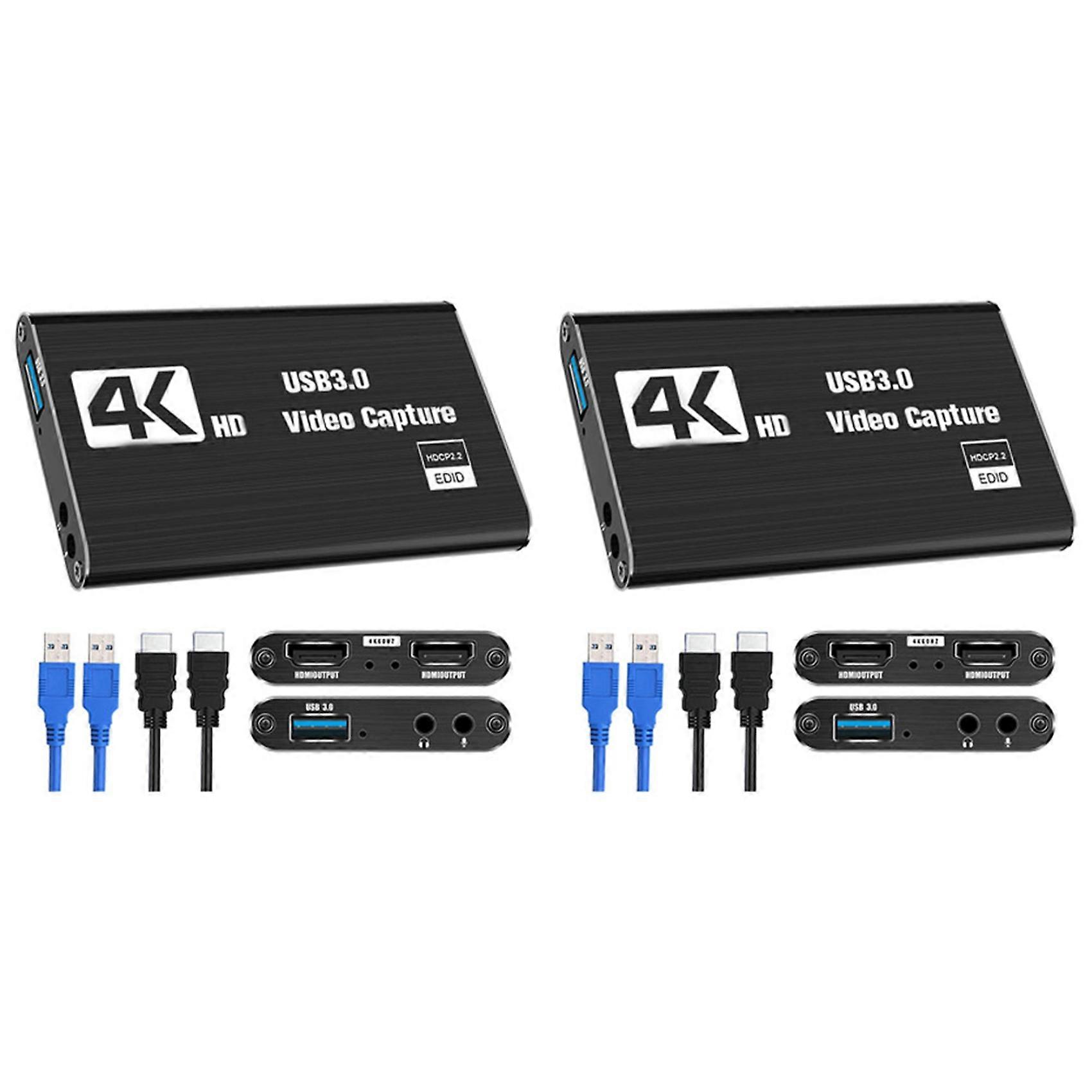 Carte D'Acquisition Vidéo 2x, Carte D'Acquisition Pour Switch, 4k 1080p 60fps Pour L'Enregistrement Vidéo En Streaming Pour Ps4/dslr/appareil Photo