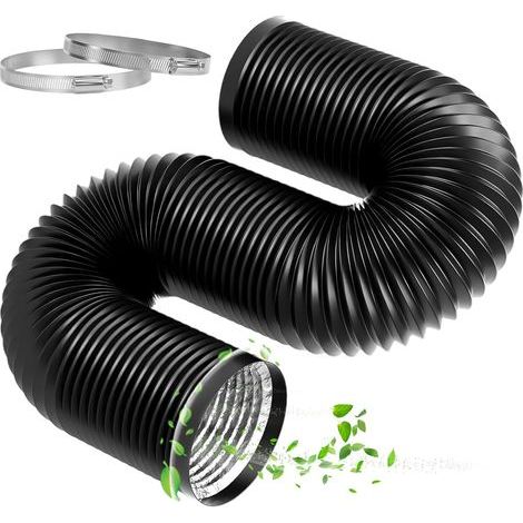 Ø100 Mm Abluftschlauch 3 M, Flexibler Aluminiumschlauch, Lüftungsrohr Mit 2 Edelstahlklemmen Für Klimaanlage, Wäschetrockner, Luftabsaugung