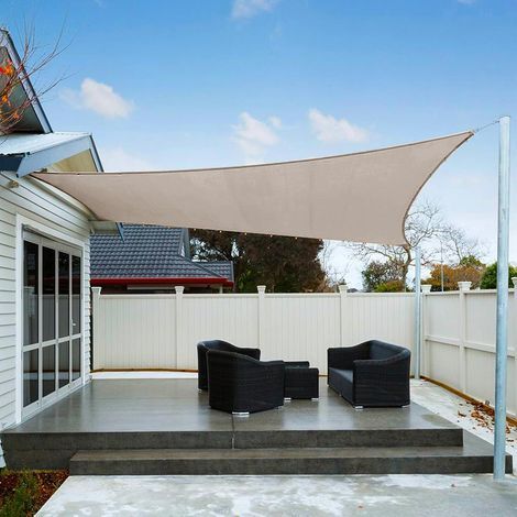 Wasserdichtes Dreieckiges Sonnensegel 3 X 3 X 4,25 M, Uv-schutz, Für Terrasse Und Garten, Farbe Taupe