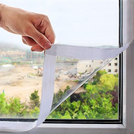 (120x160cm)isolierfolie Für Fenster, Anti-kälte-winter-diy-zuschnitt, Transparente Und Einziehbare Thermoabdeckung, Wiederverwendbar