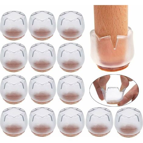 16 Stück Stuhlkappen, 21–25 Mm, Möbelgleiter, Rund, Quadratisch, Silikonschutz, Möbelbeinpolster, Stuhlbeinkappen, Tischabdeckung, Kratzschutz, Trimec