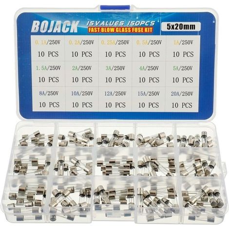 15 Werte Sortiment Von Glassicherungen Mit Schnellanschluss 150 Stück 5x20mm 250v 0,1 0,2 0,25 0,5 1 1,5 2 3 4 5 8 10 12 15 20a Verpackung In Transparenter Kunststoffbox