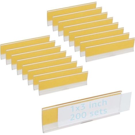 32 Stück Selbstklebender Etikettenhalter, Etikettenhalter, Transparenter Preisetikettenhalter, Regaleinlage-etiketten Für Büro, Supermarkt, Bibliothek (60 X 42 Mm)