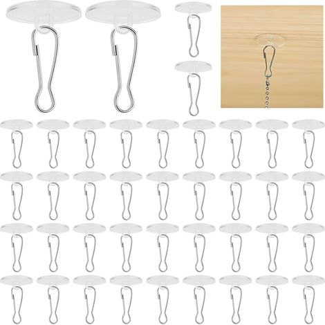40 Stück Selbstklebende Deckenhaken In Transparent Mit 40 Selbstklebenden Clips – Praktische Lösung Zum Aufhängen Von Moskitonetzen, Dekorationen Und Lichterketten Ohne Bohren