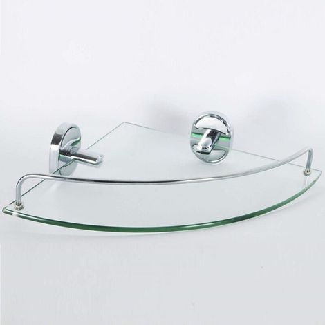 52020 Eckregal Für Duschablage Aus Glas, Dreieckiges Badezimmerregal -