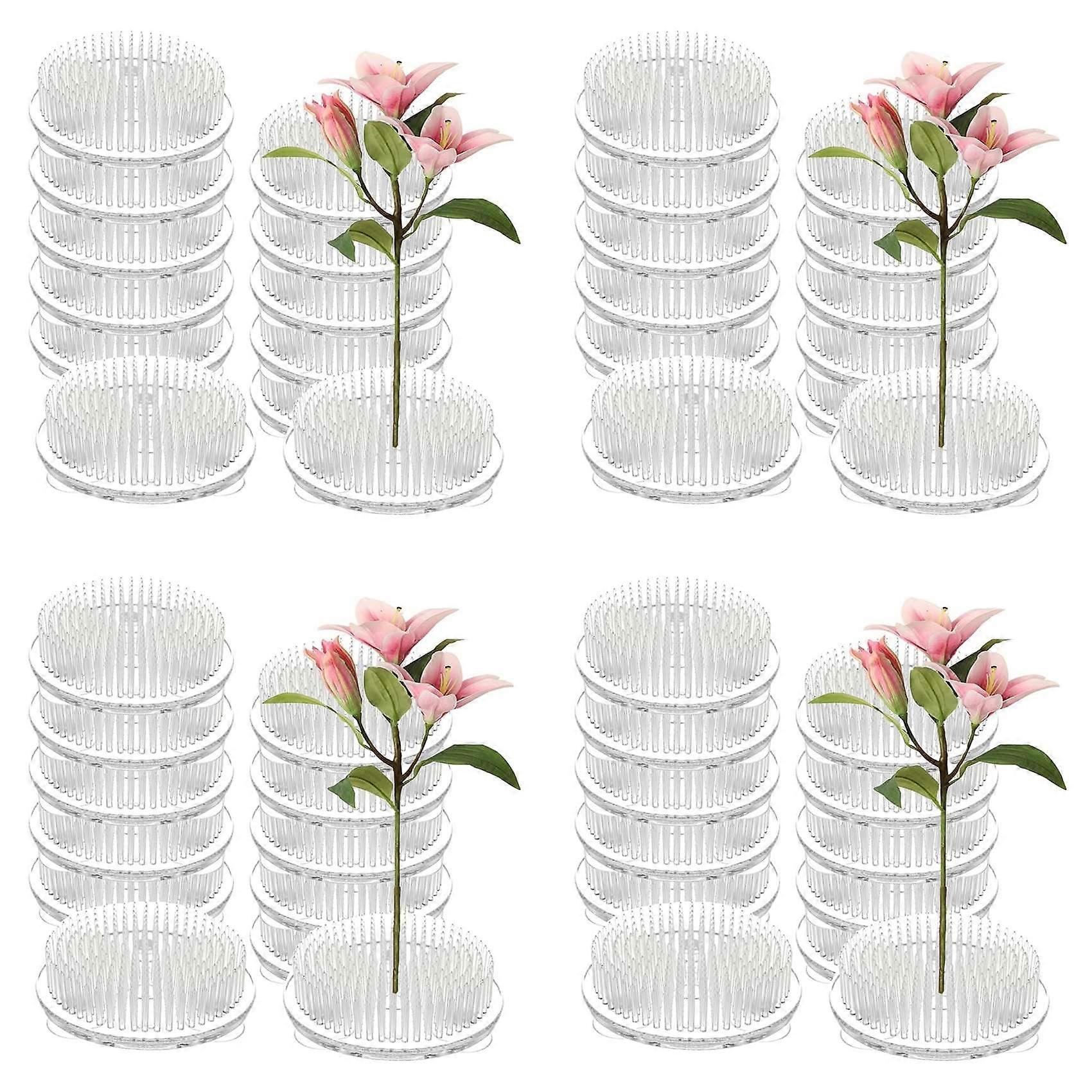 48 Hérissons De Fleurs Pour Compositions Florales, Vases, En Plastique Transparent, 7 Cm (2,76 Pouces)