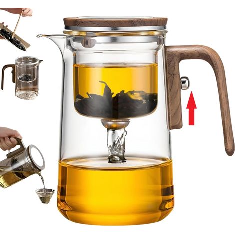 Magische Glas-teekanne Mit Teesieb, 720 Ml Enchanti-teekanne, Klare Magnetische Teekanne, Teekannen-ei Mit Drucksteuerung Für Losen Tee, Kaffee, Nachmittagstee